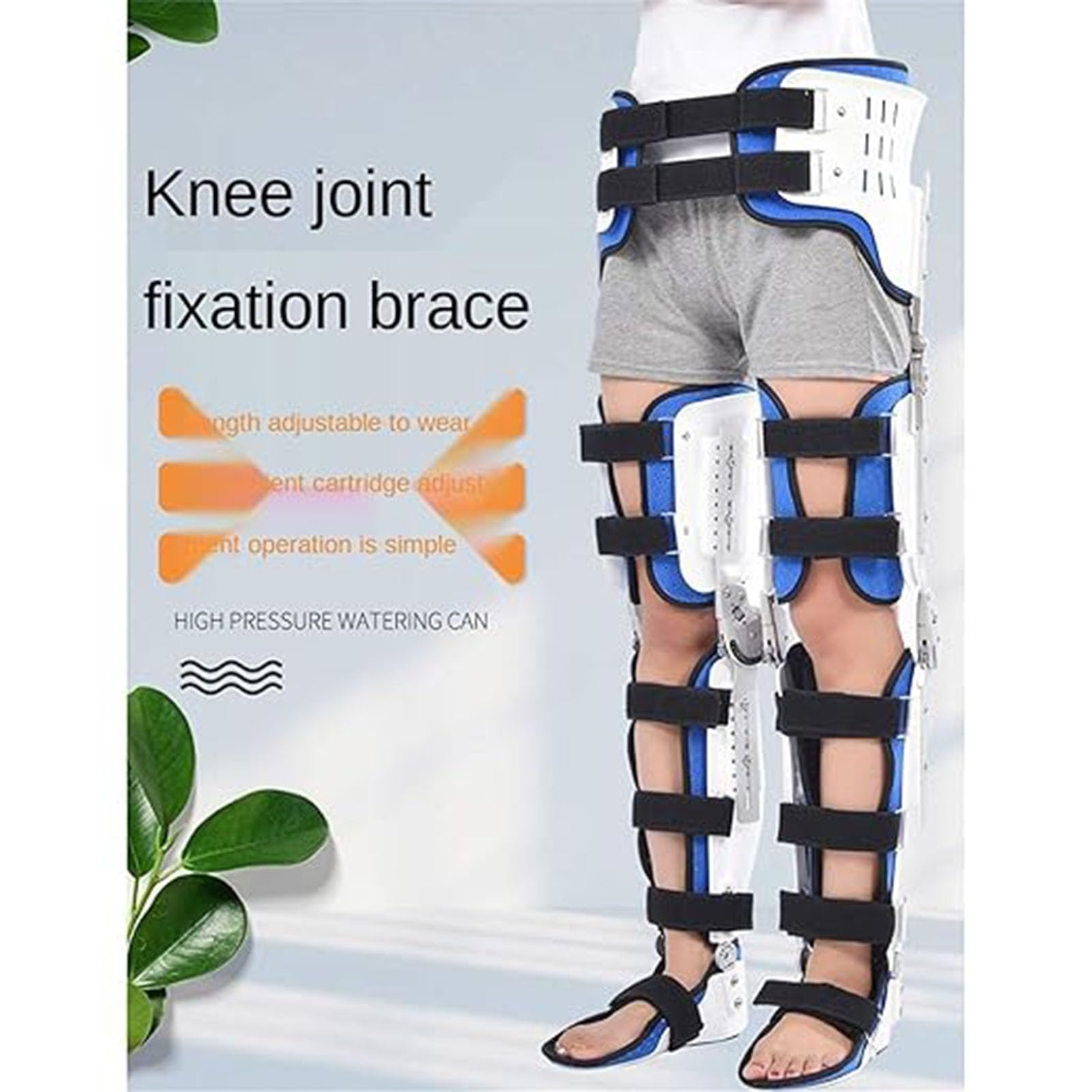 Orteza kolana, regulowane podparcie kolana kolanowego stawu skokowego, częściowo otwarta konstrukcja stabilizator na całą nogę kolano ortopeczne zaciski do sprzętu rehabilitacyjnego złamania