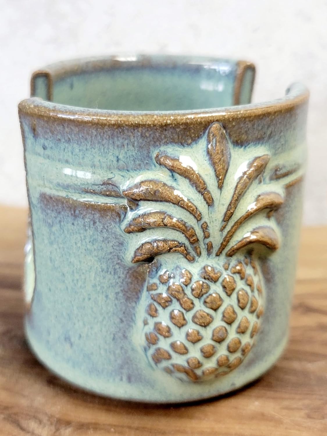 Pineapple Sponge Holder for Sink Tripical Living Farmhouse Decor Compact Handmade Drain Rack (Pineapple, Green)
