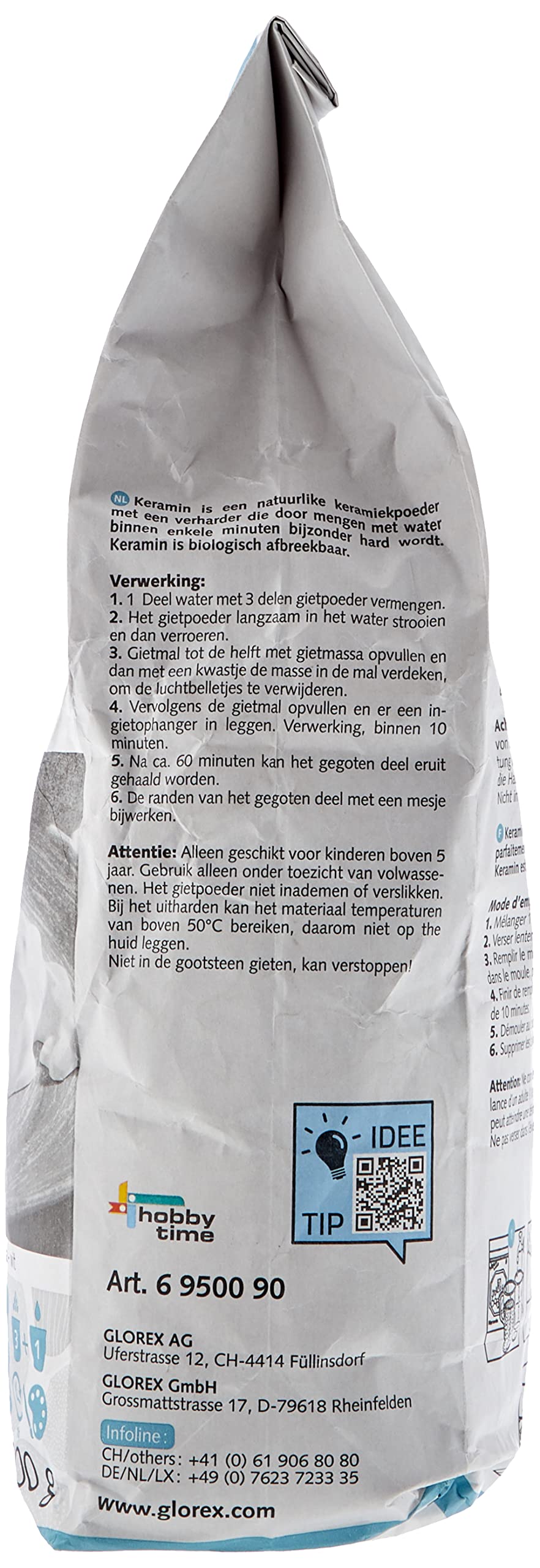 Glorex GmbH GLOREX 6 9500 90 Keramin, gesso modellante, bianco, 5 kg