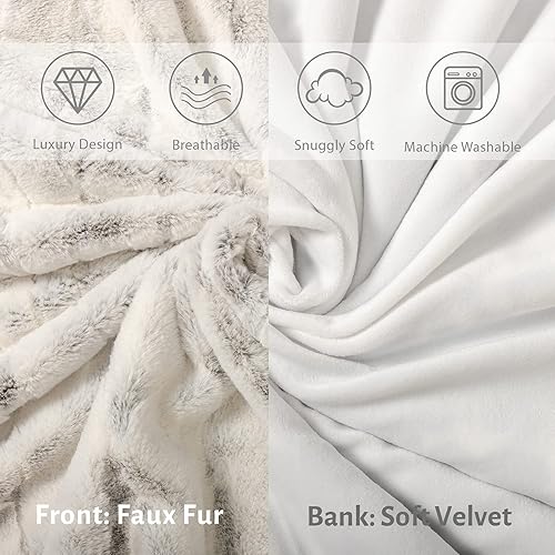 Miniatura 3 de Snuggle Sac Paquete de 2 fundas de almohada de piel sintética de lujo funda de cojín de piel suave de 18 x 18 pulgadas