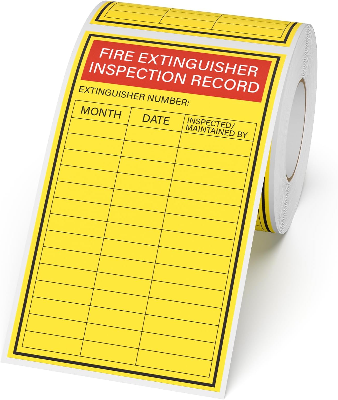 200PCS Fire Extinguisher Inspection Record Label Self Adhesive 5 x 3 Inches Writable Waterproof Coated Paper Monthly Safety Record Stickers for Fire Extinguisher