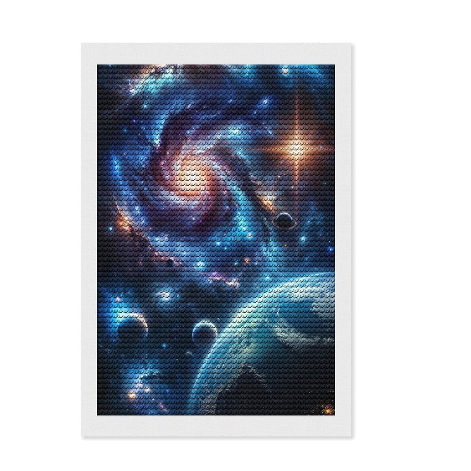 Junmoney Stardust Symphony Diamond Painting Kit 8"x12", Relaxing DIY Hobby, Neat Printed Canvas, Home Wall Decor, Thoughtful Handmade Gift