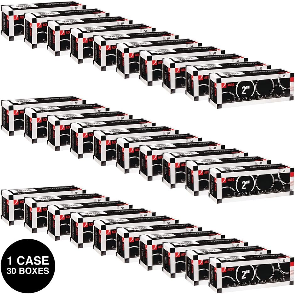 ACCO Loose Leaf Binder Rings, 2", Silver, 50 Rings/Box (72205) : Office Book Rings : Office Products