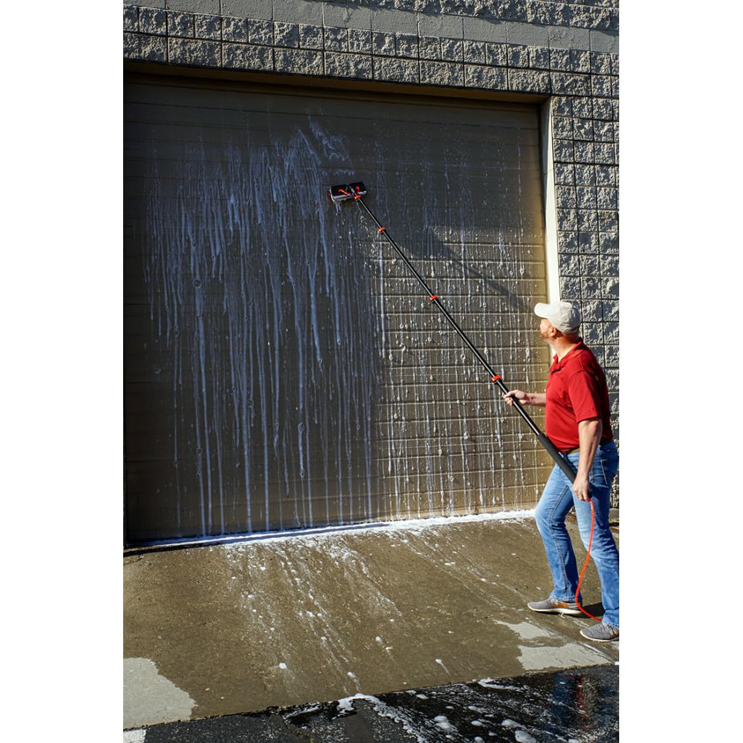 STARLYF - Telescopic Hydrocleaner, scopa telescopica per pulizia, idropulitrice telescopica, alimentazione ad acqua, dispensatore di sapone, pulizia pannelli solari, lavaggio camion, autobus, auto,