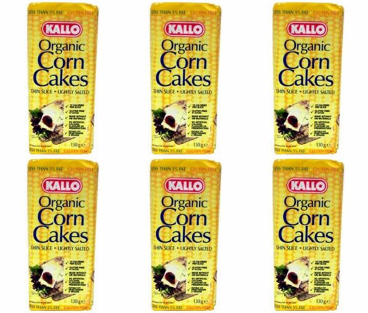 (6 Pack) Kallo Organic Corn Cakes 130g 6 Pack