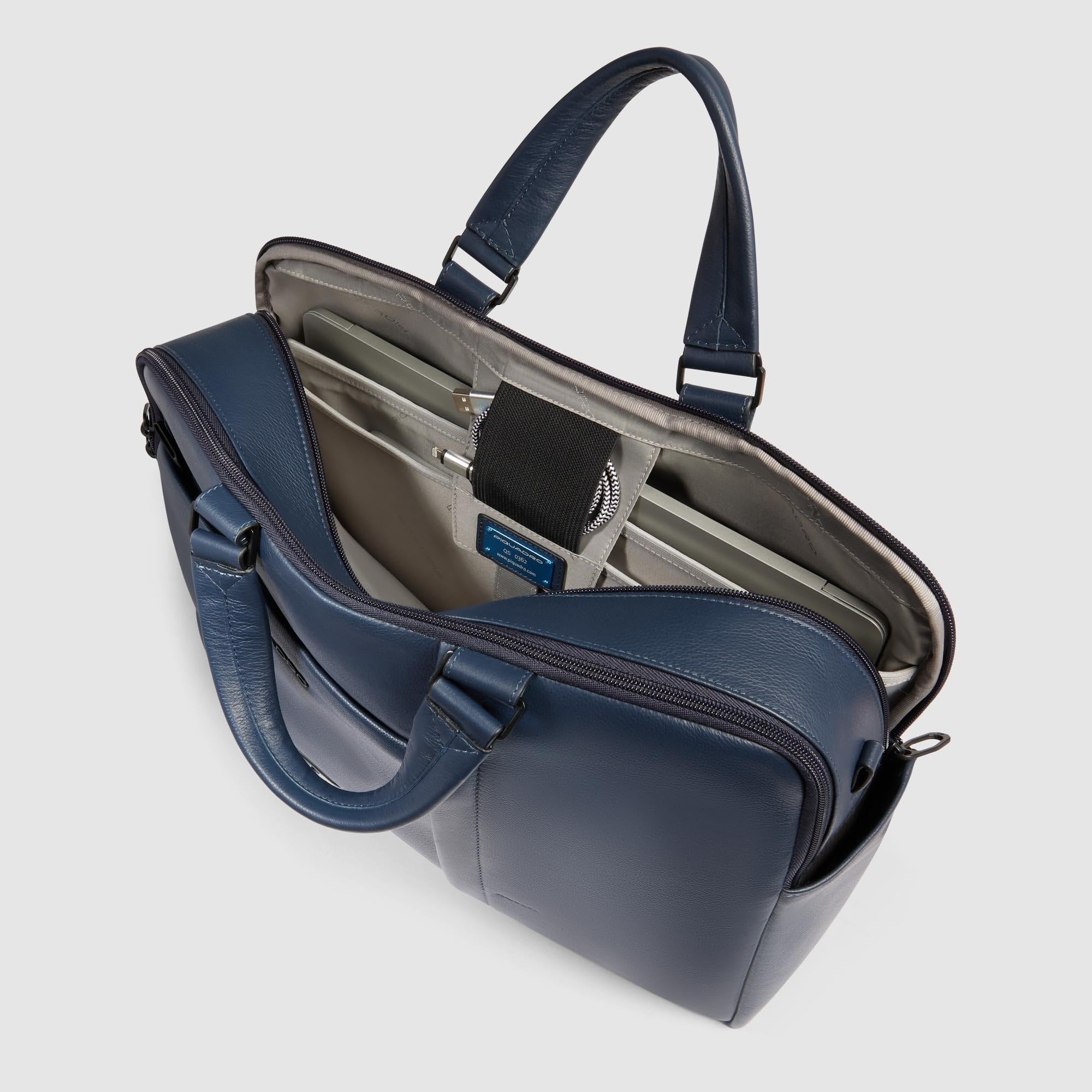 PIQUADRO – Borsa - Porta Pc 15,6" – Elegante e Professionale - In Pelle – Uomo