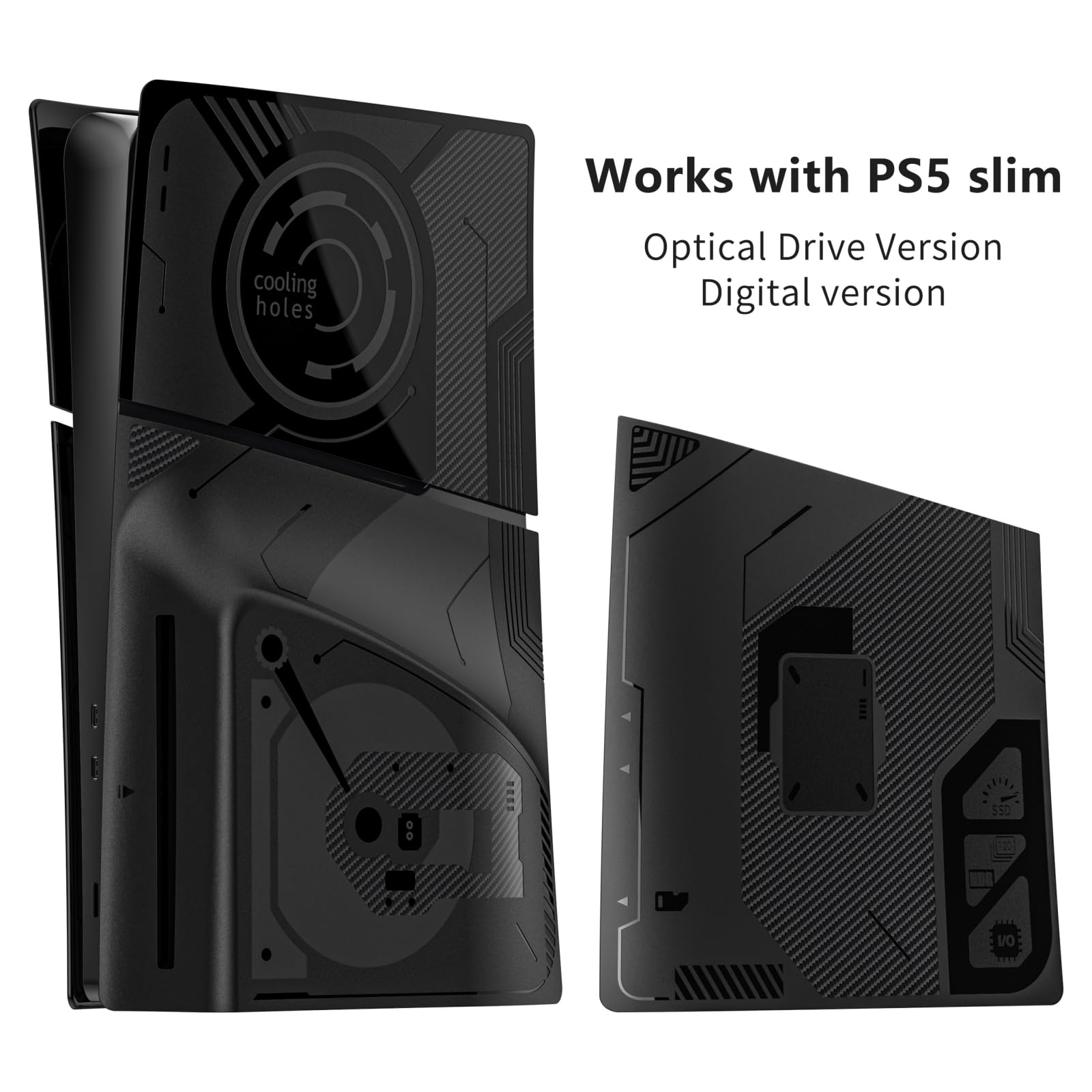 Cubierta de placas 5 en 1 versión delgada para consola PS5 Disc y edición digital, paneles de carcasa compatibles con PlayStation 5, accesorios delgados, placas frontales protectoras de repuesto