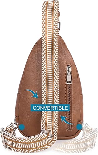 Miniatura 8 de CLUCI Riñonera pequeña para mujer, cangurera de cuero vegano para mujer, bolsa de pecho con correa de guitarra