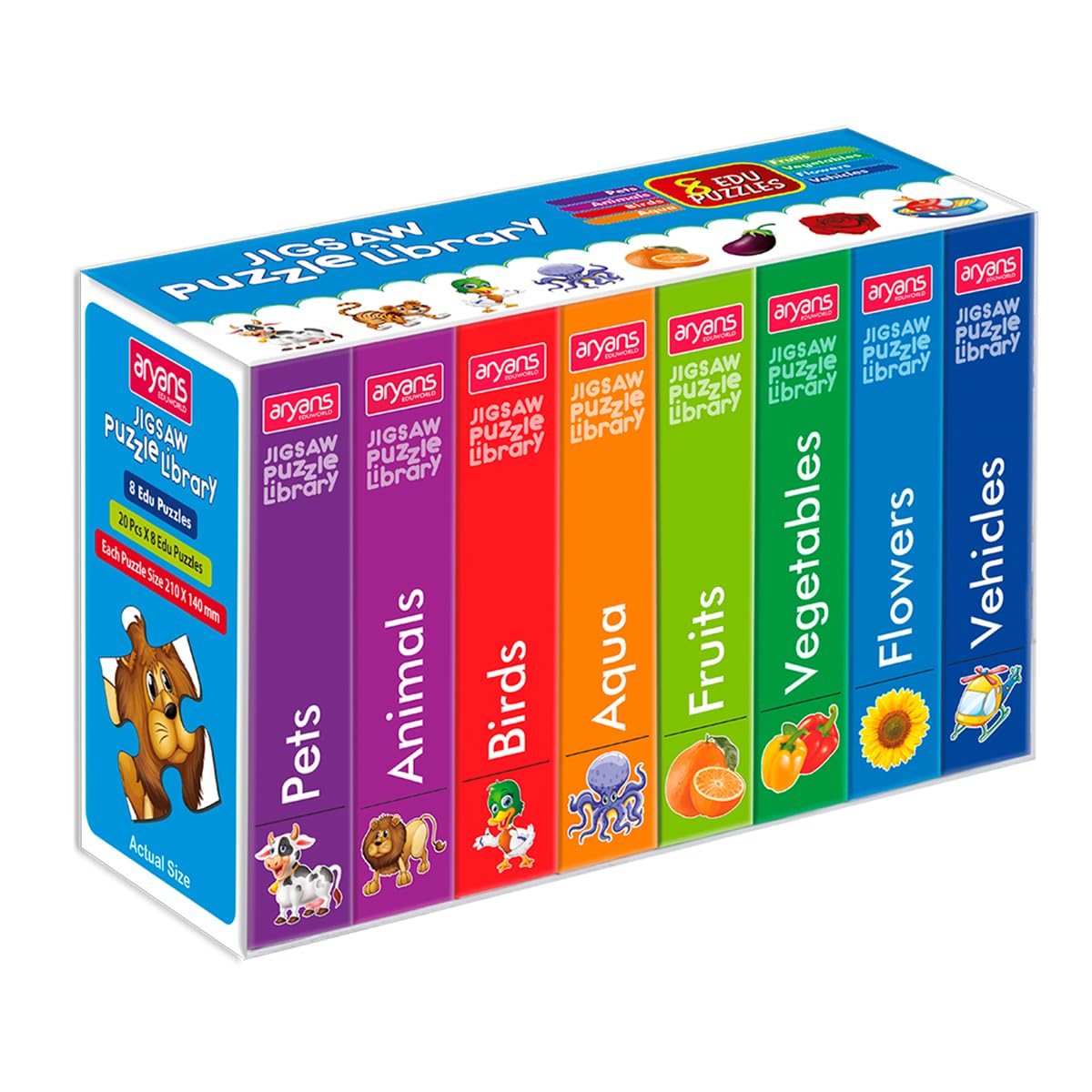 See full amazon price history chart for Aryans Eduworld | Jigsaw Puzzle Library for Kids | Set of 8 Edu Subjects | 160 Pcs Puzzle | Pet, Animal, Bird, Aqua, Fruit, Vegetable, Flower, Vehicle | Perfect Edu Puzzle for Girls & Boys | (Age 4+) Aryans Eduworld | Jigsaw Puzzle Library for Kids | Set of 8 Edu Subjects | 160 Pcs Puzzle | Pet, Animal, Bird, Aqua, Fruit, Vegetable, Flower, Vehicle | Perfect Edu Puzzle for Girls & Boys | (Age 4+) (B09S3XKPW7) Amazon Price History, Amazon Price Tracker