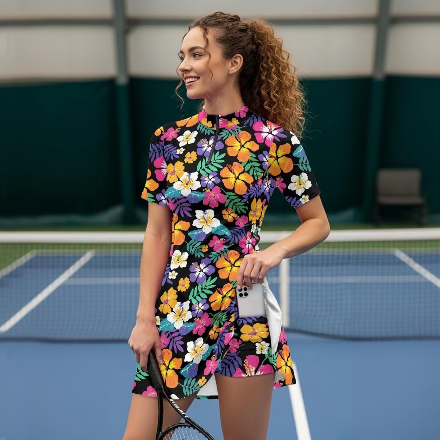 Golf Outfits for Women Summer Mini Short Sleeve Dress Workout Tennis Active Sport Athletic Outfit