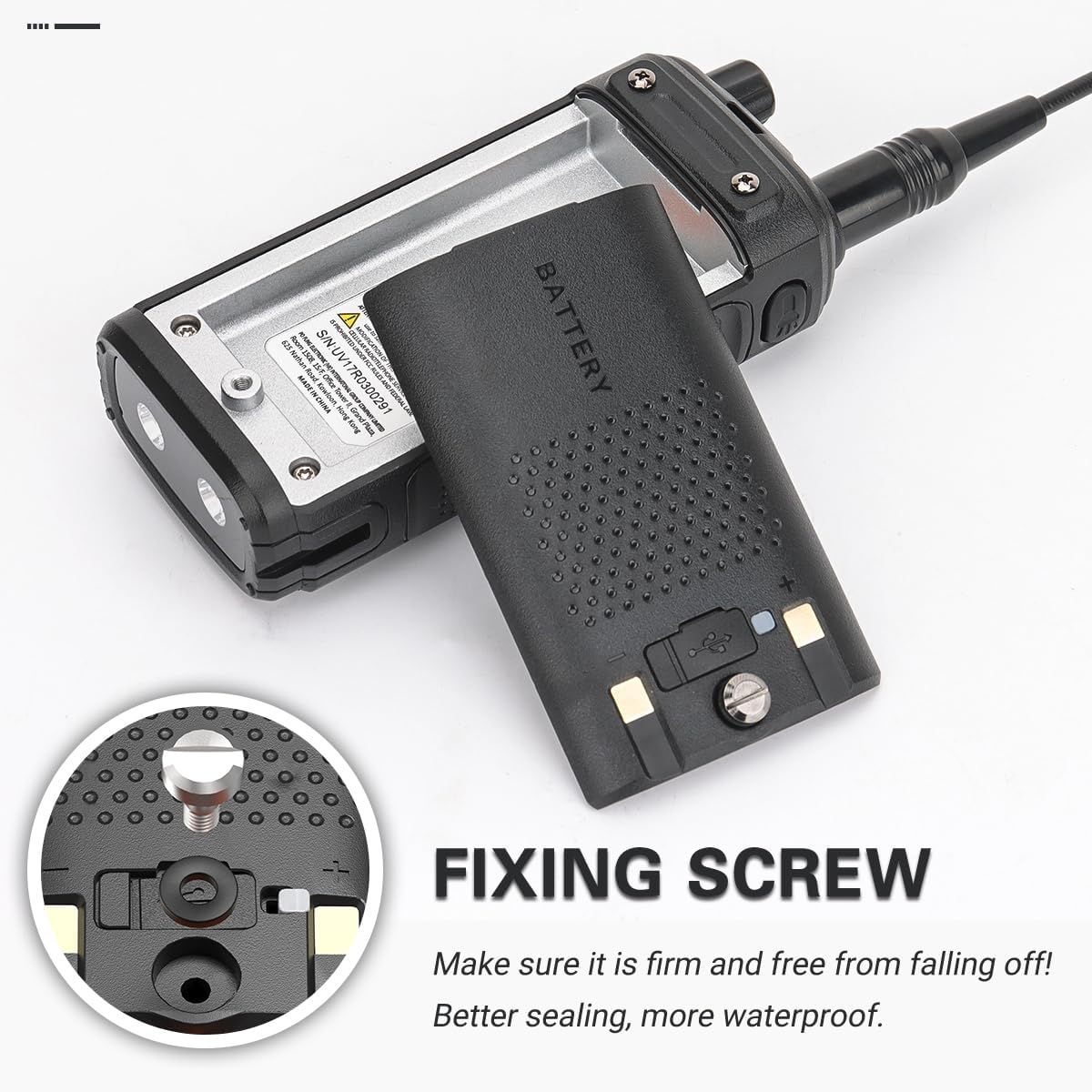 Image showing battery installation and tightening screw