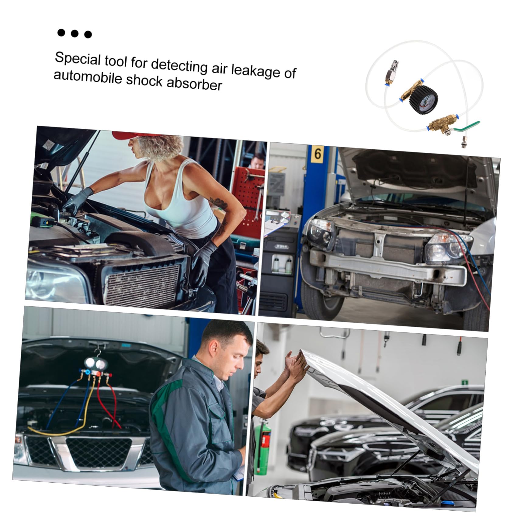 Comprobador De Amortiguadores Neumáticos Probador De Fugas De Aire Compuertas Herramienta De Detección De Fugas para Automóviles y Reparación De Coches