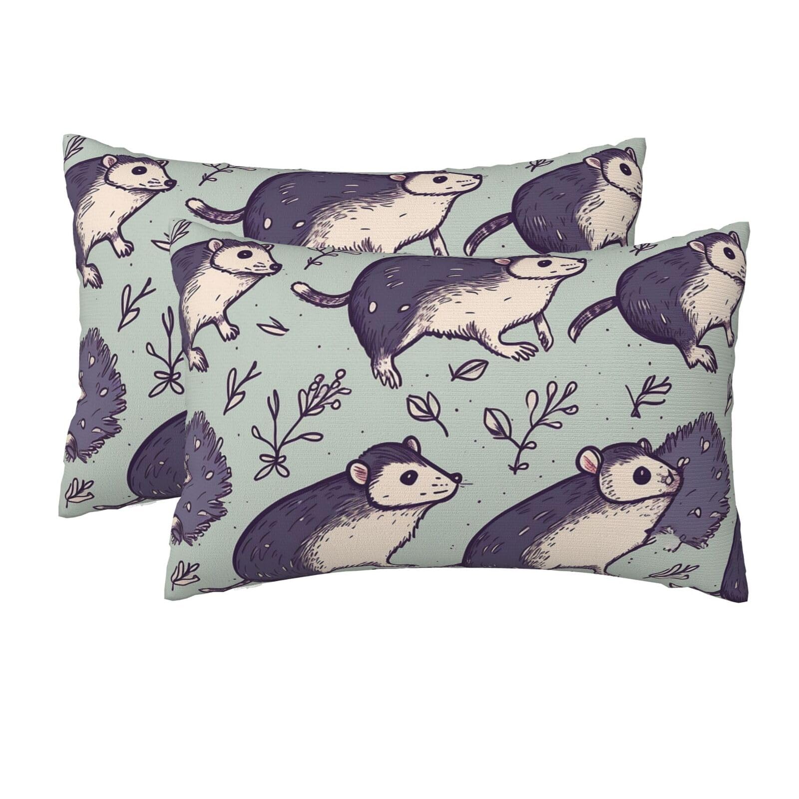2 Pack Queen Pillow Cases with Hidden Zipper, Soft Breathable Pillow Covers for Hair and Skin, Opossum Pillowcases 20"x30" Bed Pillow Protectors Cover for Sleeping Gifts