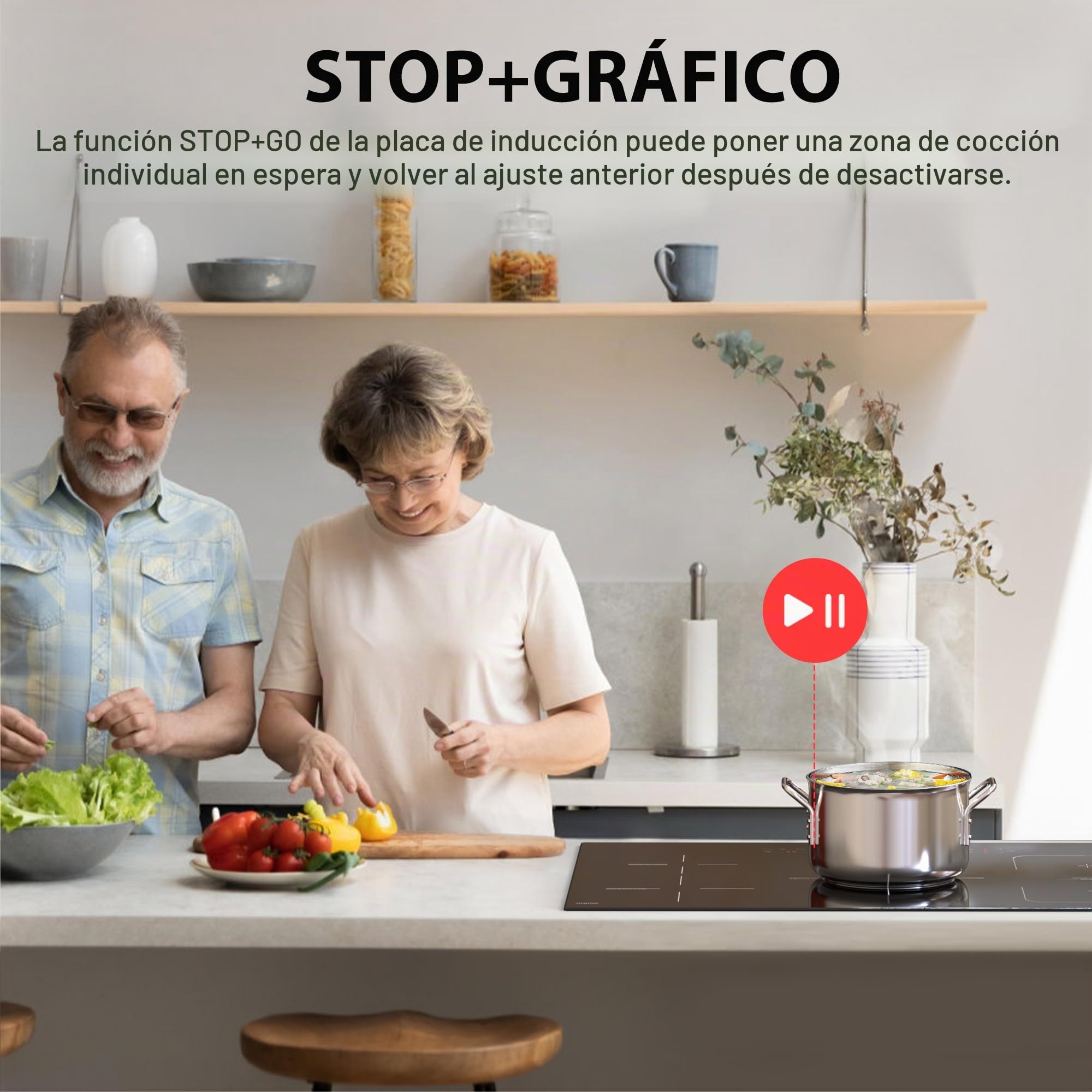 Placa Inducción 5 Zonas, Placa Inducción Integrada de 90cm Autosuficiente | Hobsir, 7200W, Zona Flexible Para Grill, Control Táctil Deslizante, Bloqueo de Seguridad, Función Boost, 240v, Sin Enchufe