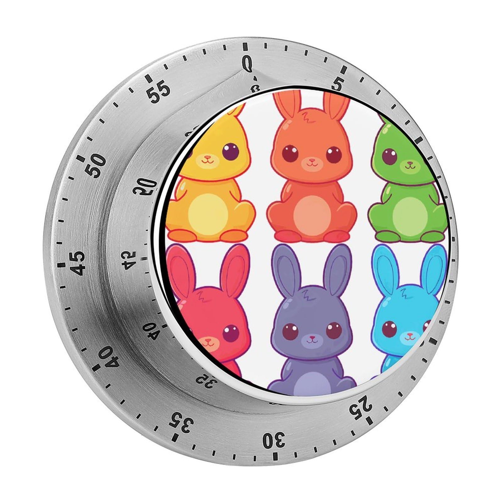 LGBT Rainbow Gay Proud Flag Cute Bunny Mechanical Rotary Timer, Used for Daily Timing