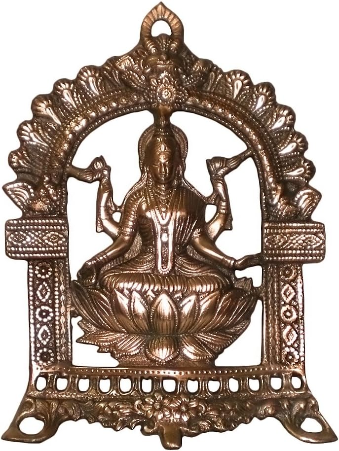 Laxmi maa Lakshmi maa Religious Figurines for pooja hindu godess Antique décor Metal Alloy Bronze Finish Prabha Lakshmi 15"