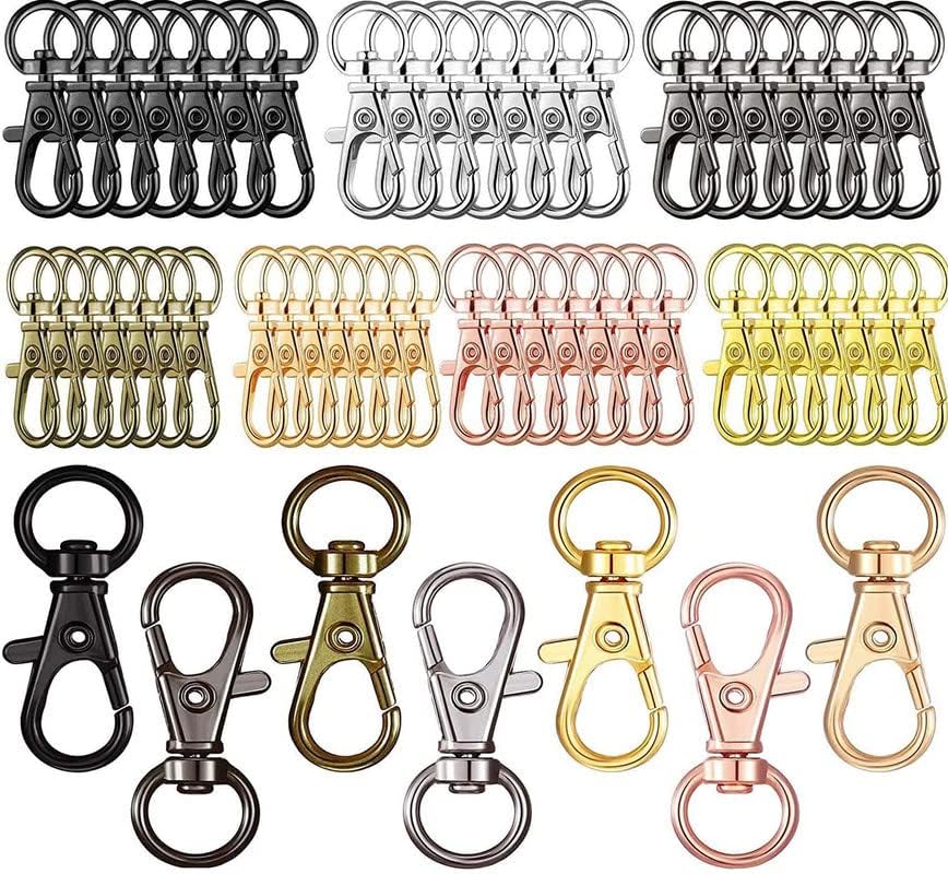 Image of DIY Crafts 1 Pc Swivel Snap D Hooks, Antique Bronze, Keyrings & Keychains Round Swivel Snap Hooks Key Rings Chain Jump Rings Mini Screw Metal for (1 Pc Swivel Snap D Hooks, Antique Bronze)