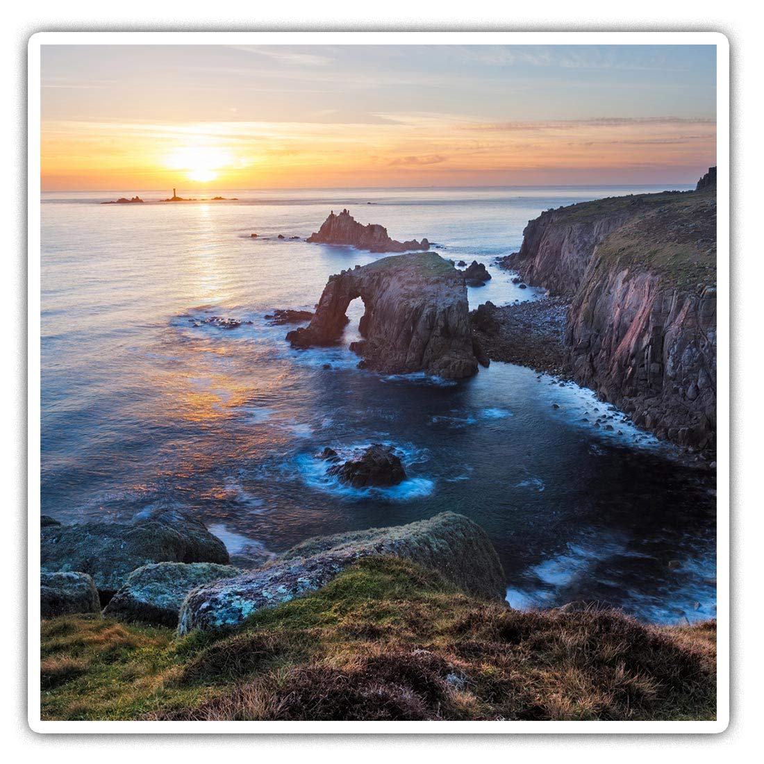 Destination Vinyl Ltd Multi 2 X Square 7.5Cm Vinyl Stickers - Lands End Cornwall England Uk 45509
