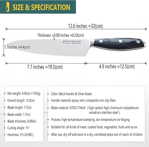 Miniatura 2 de El cuchillo de chef es uno de los mejores golpes para tu dinero en los cuchillos de cocina de Tienda. Cuchillo de cocina hecho de acero inoxidable