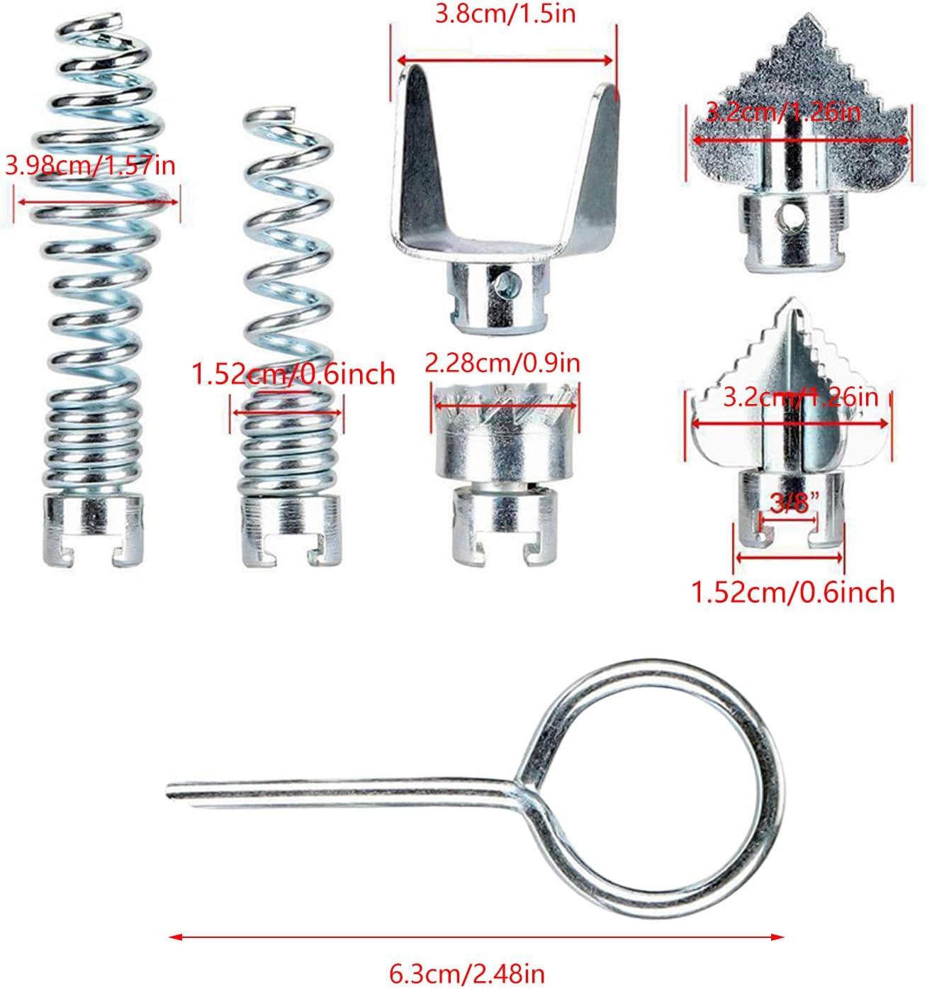 7Piece Drain Combination Cutter Head Drain Opener Set Featuring for Long Last Unblocker
