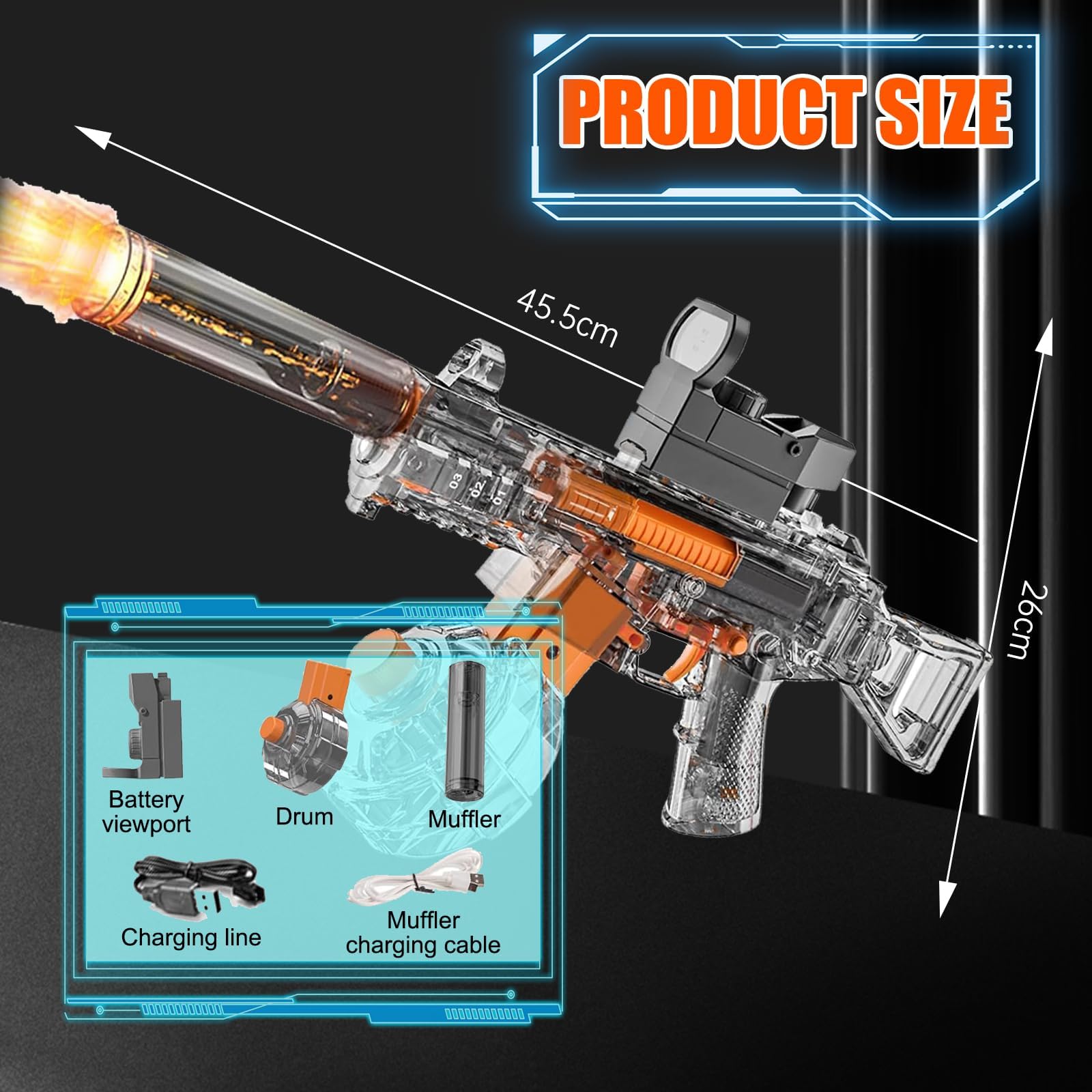 Electric Water Gun, 2026 New Automatic Water Gun, 26FT Super Powerful Pistol, Large Capacity Water Squirt Guns - Image 3
