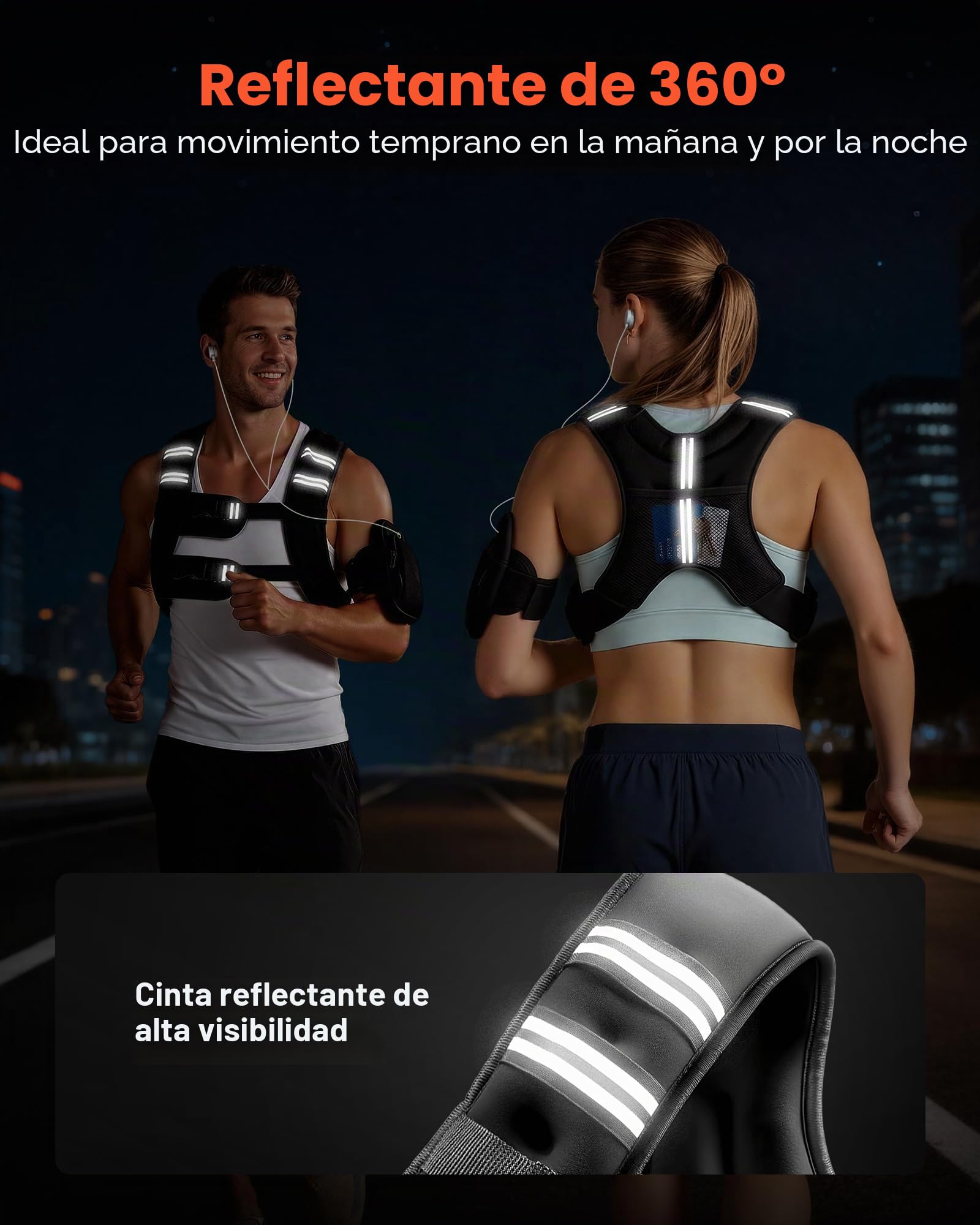 VEVOR Chaleco Lastrado de 13,8 kg con Banda Reflectante, con Hebilla Ajustable, Equipo de Entrenamiento para Entrenamiento de Fuerza, Correr, Trotar, Fitness y Pérdida de Peso, 89-114 cm, Unisex