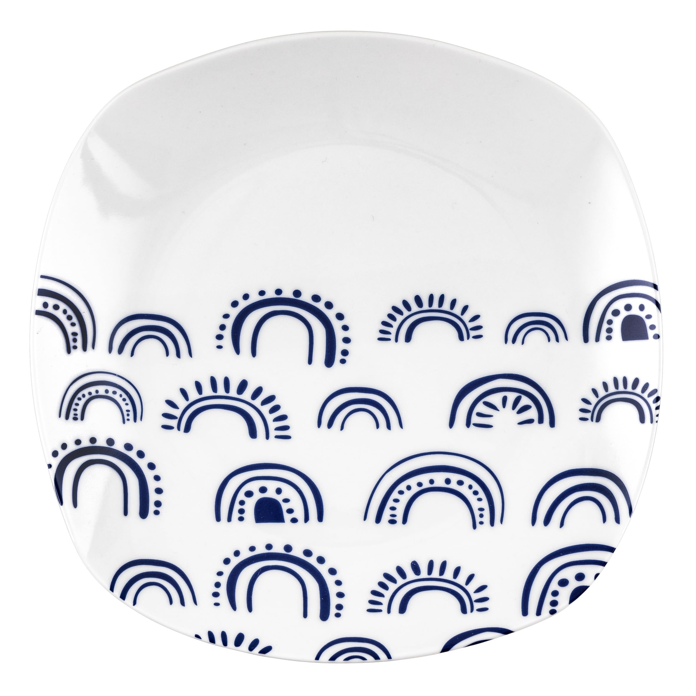Baroni Home - 18 pièces en porcelaine et grès - Assiettes colorées pour 6 personnes - Arc-en-ciel Bleu