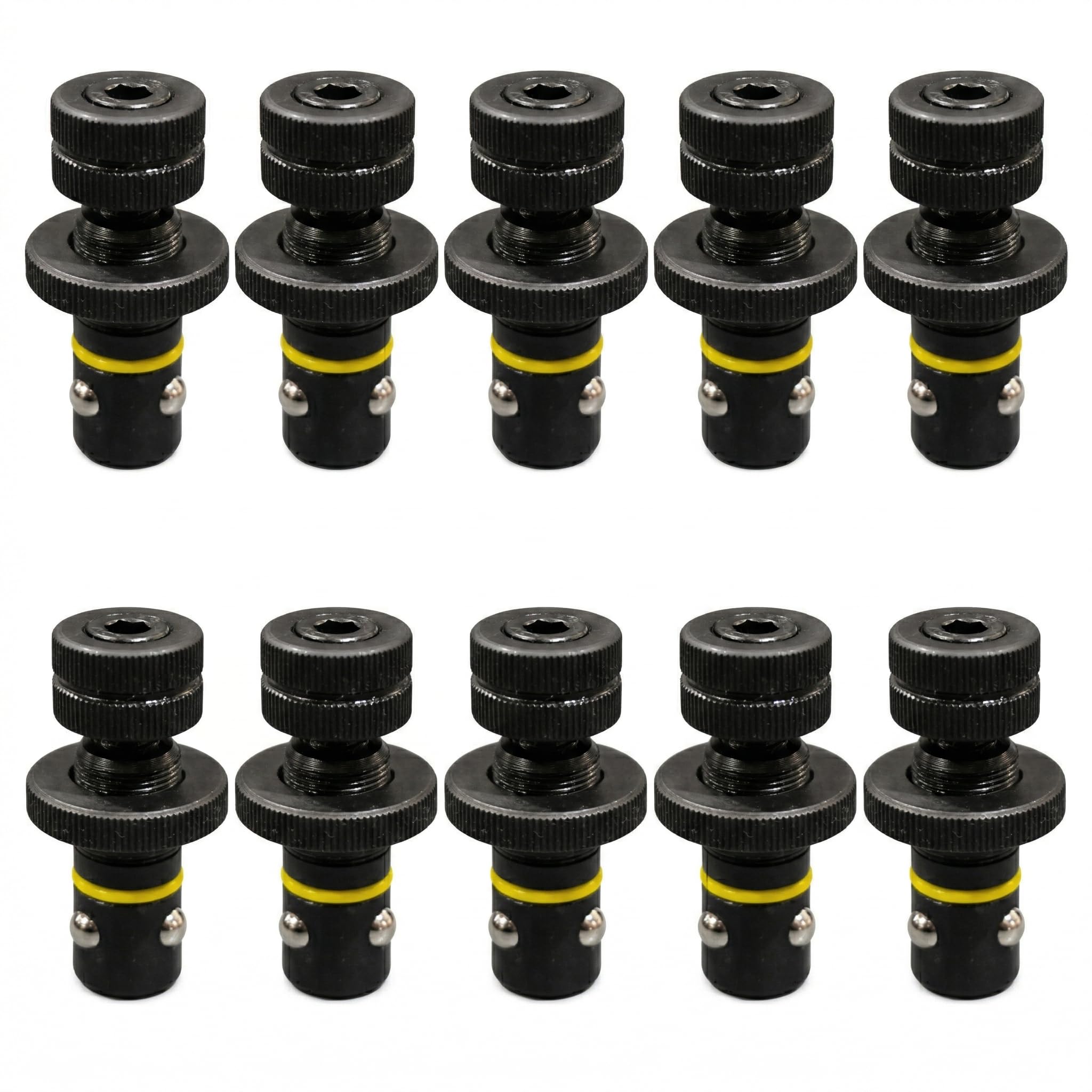 Kugelsperrbolzen Set D16 (10-teilig) – verstellbar 12–24 mm – Spannbolzen für Schweißtisch & Lochplatte – System 16 Positionierbolzen aus Stahl