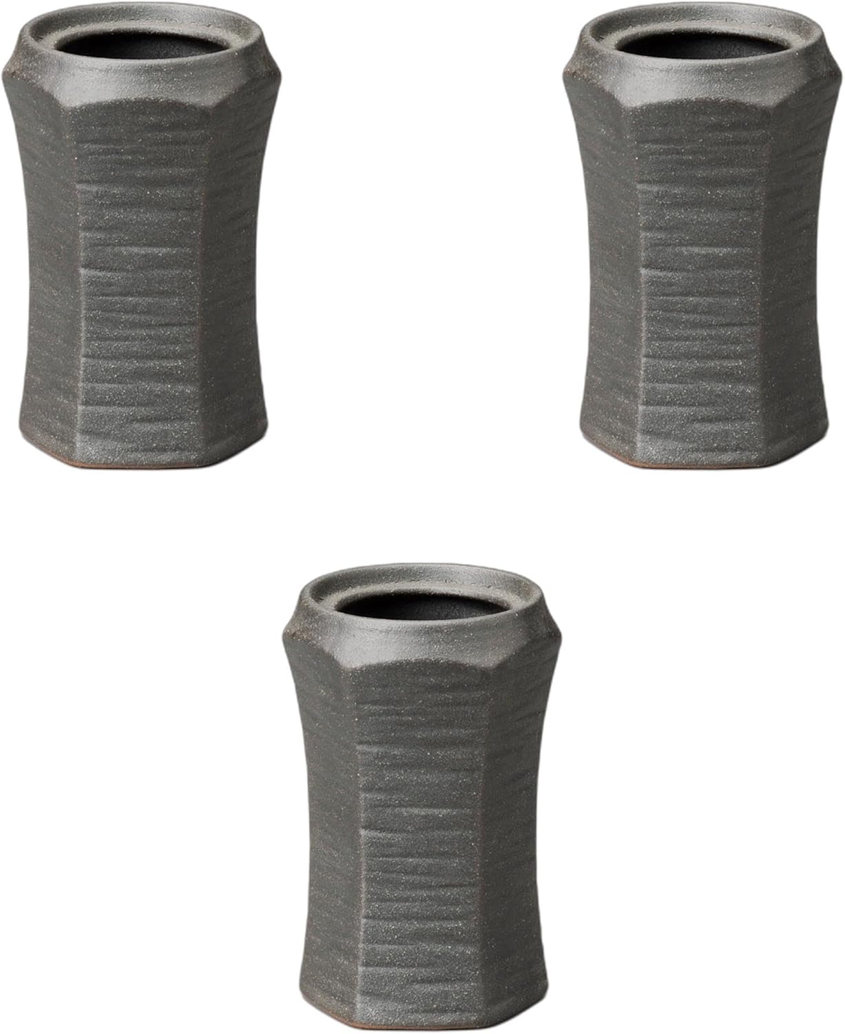 Setomonohonpo, Set of 3, Black Bizen Skewers, 3.7 x 2.8 x 4.3 inches (9.5 x 7 x 11 cm), Porcelain Chopsticks Holder