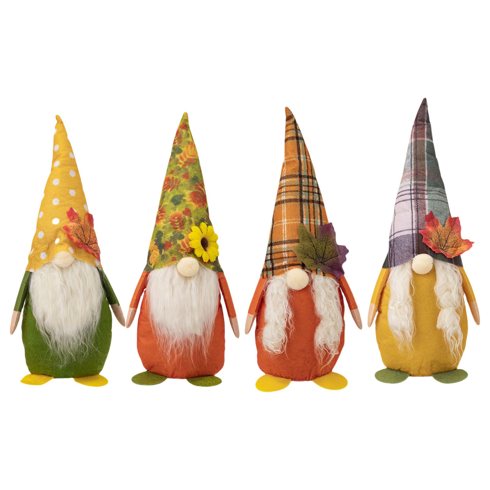 Elnwnnkc Of 4 Thanksgiving Gnomes Charm Elegant Thanksgiving Gnomes Ornament Decorations for Family Gatherings Fall Festival Figurines Set