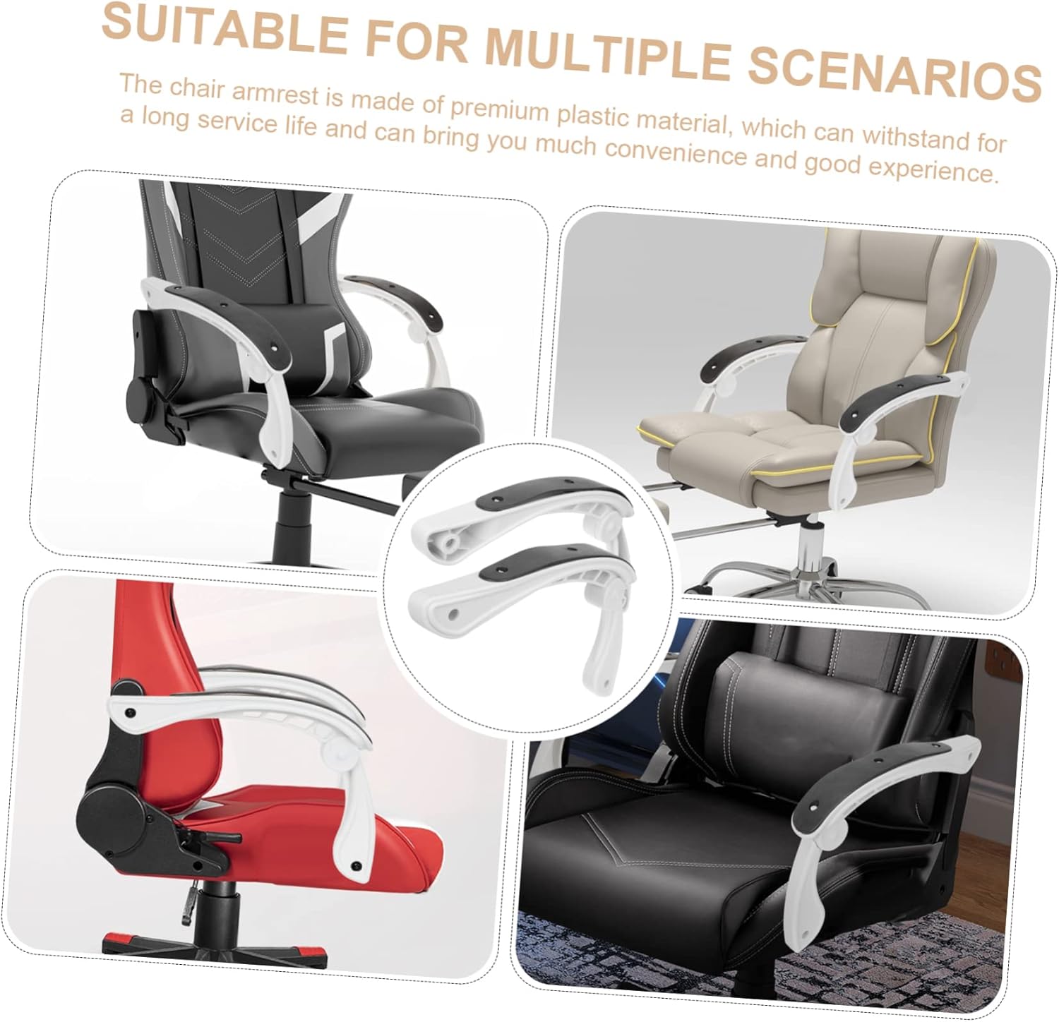 2pcs Heavy Duty Office Chair Pad Armrest Covers Replacement for Computer Chairs