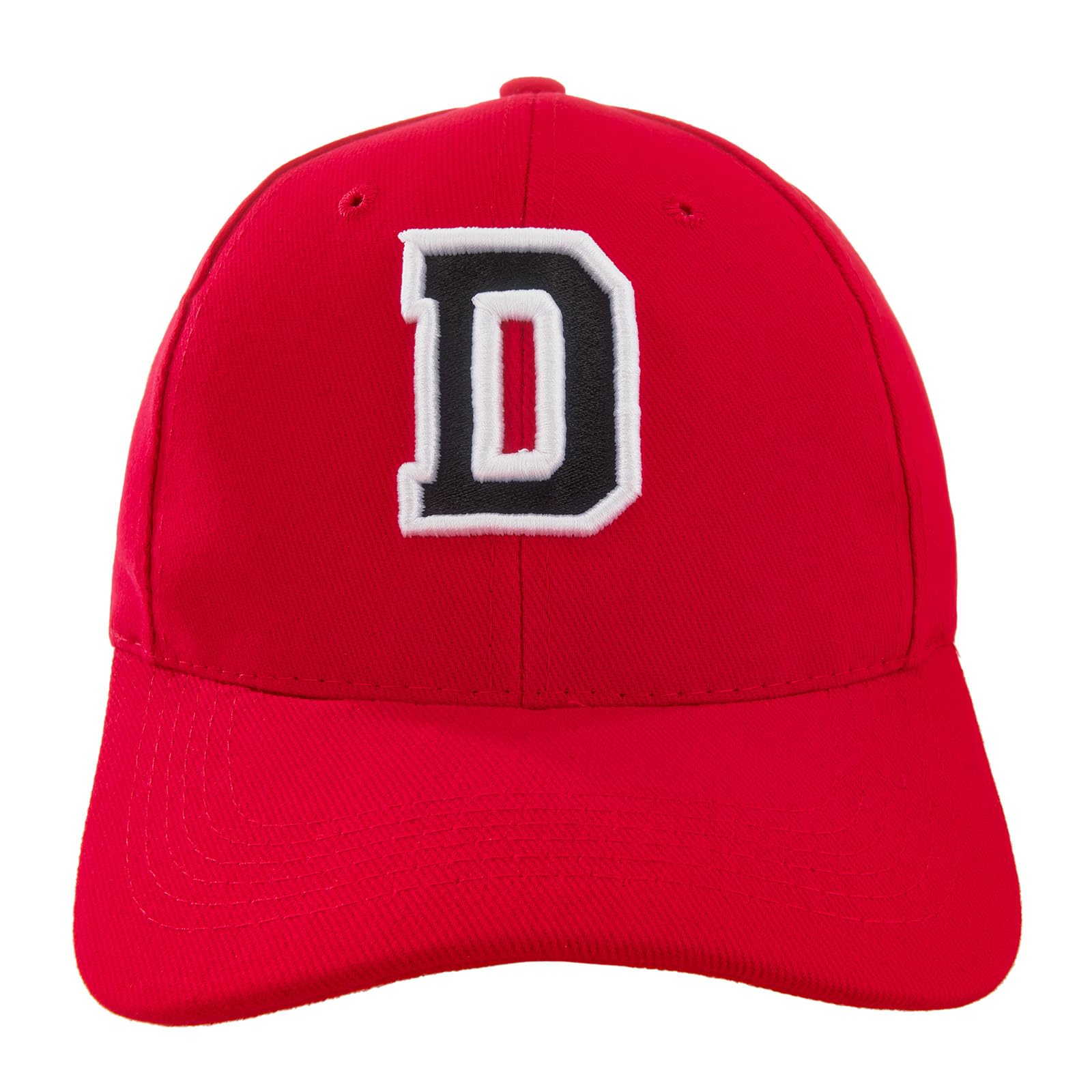 4sold Kids Casual Cotton Baseball Cap Alphabet A-Z Red Caps Black Letter Snap Back Hat Hats Snapback - D