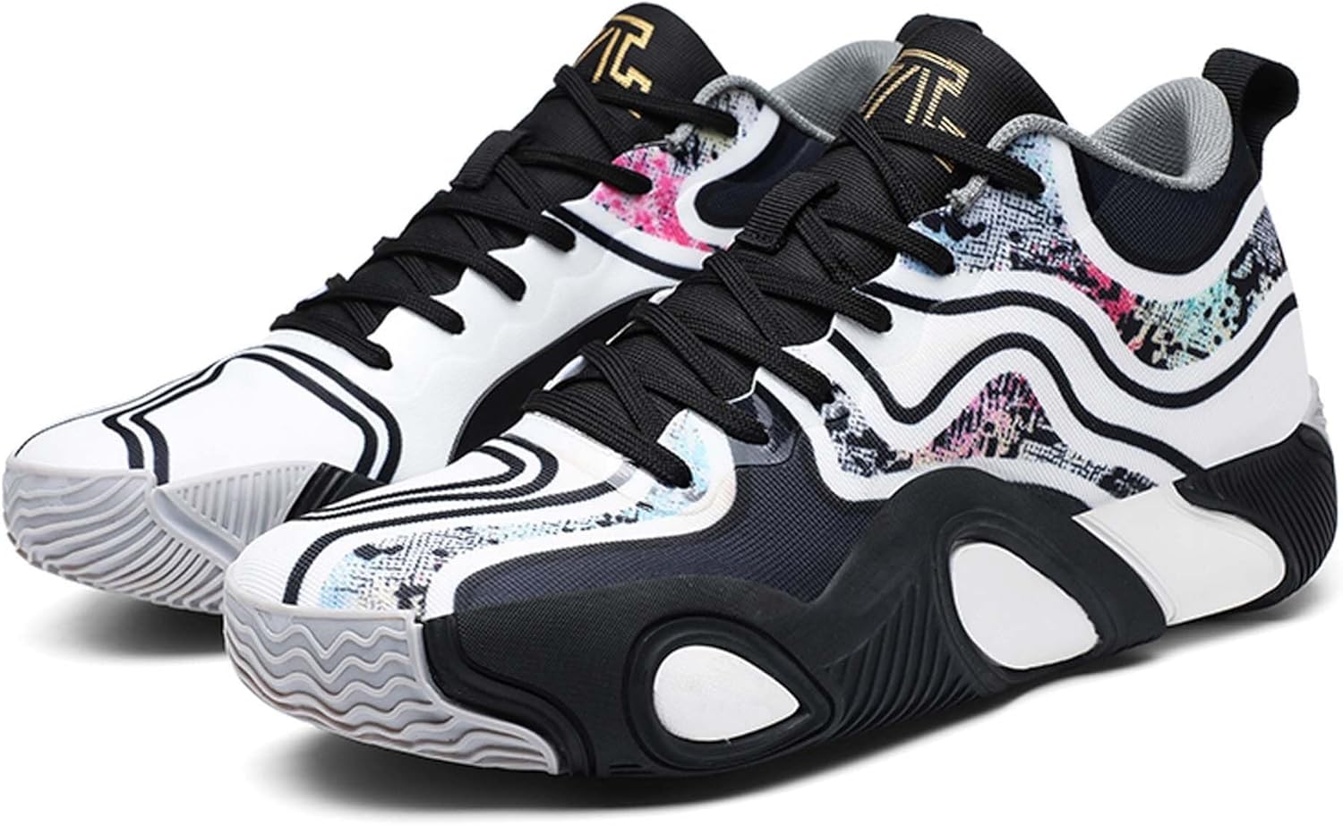 Men's Basketball Shoes are Breathable Anti Slip Wear-Resistant Fashionable Color Blocked Basketball Boots