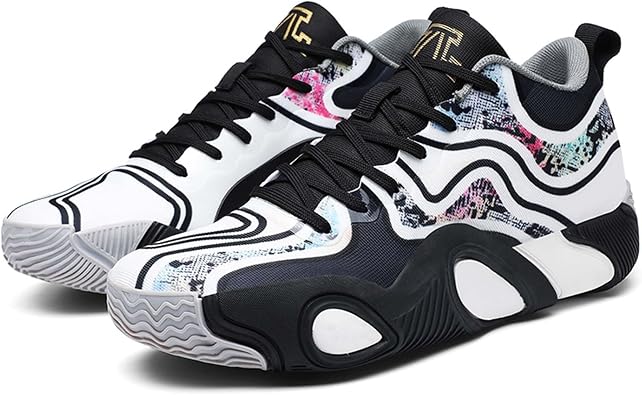 Mens Basketball Shoes are Breathable Anti Slip Wear-Resistant Fashionable Color Blocked Basketball Boots