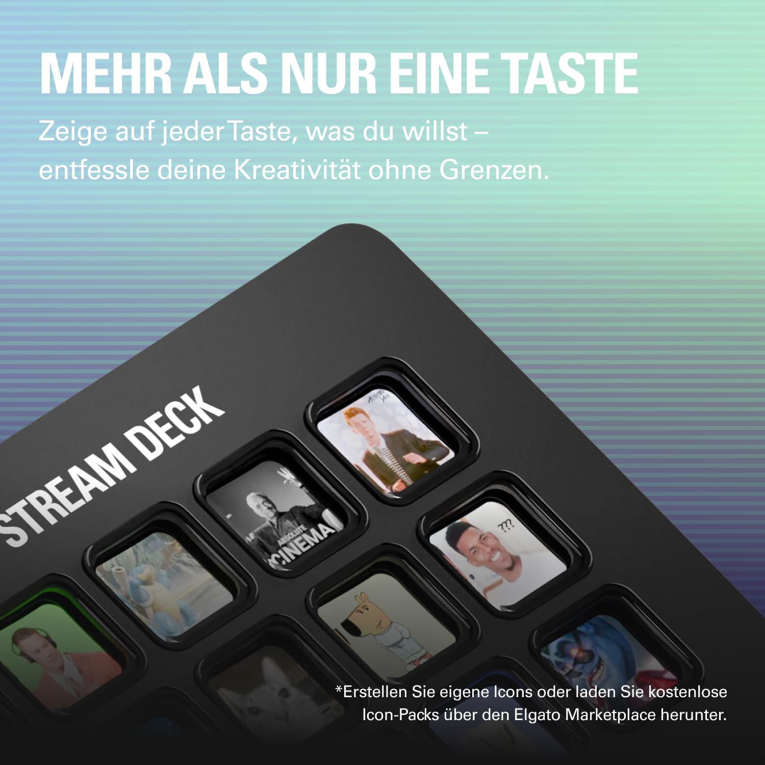 Elgato Stream Deck MK.2 – Studio-Controller, 15 Makrotasten, auslösen von Aktion in Apps und Software wie OBS, Twitch, YouTube und anderen, für Mac und PC