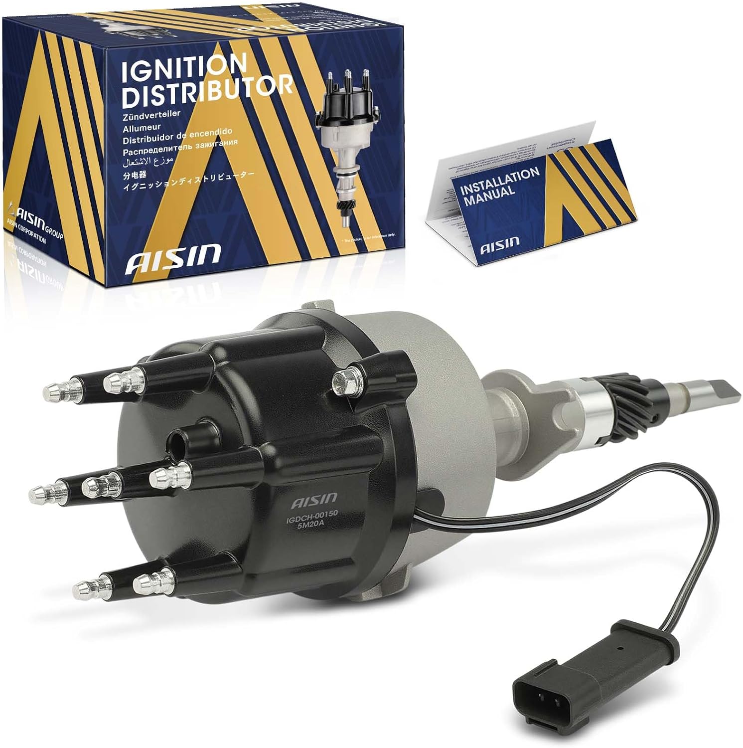 AISIN AFTERMARKET IGDCH-00150 Ignition Distributor - Compatible with Jeep Grand Cherokee 1998, Cherokee 1998-2000, Wrangler TJ 1998-2002, Dodge Dakota 1998-2002 - L4 2.5L L6 4.0L