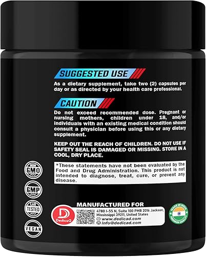 Miniatura 8 de DEDICAD Suplemento NAD.+ - Combinado con Resveratrol, Quercetina, Berberina, Fisetina, TMG y Semilla de Uva - 60 Cápsulas