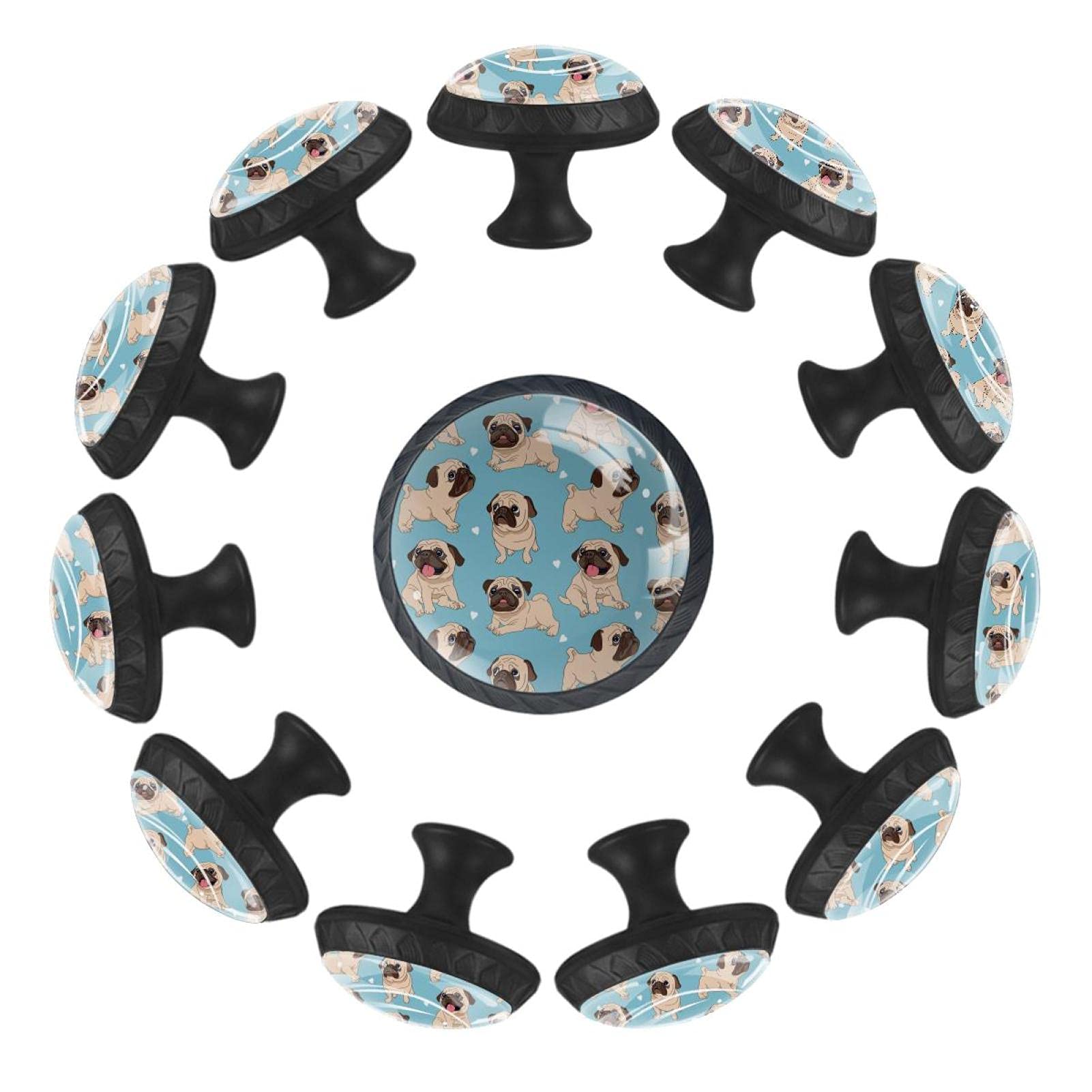 Boutons de tiroir de 35 mm haut de gamme au motif chiens pour commode et placards