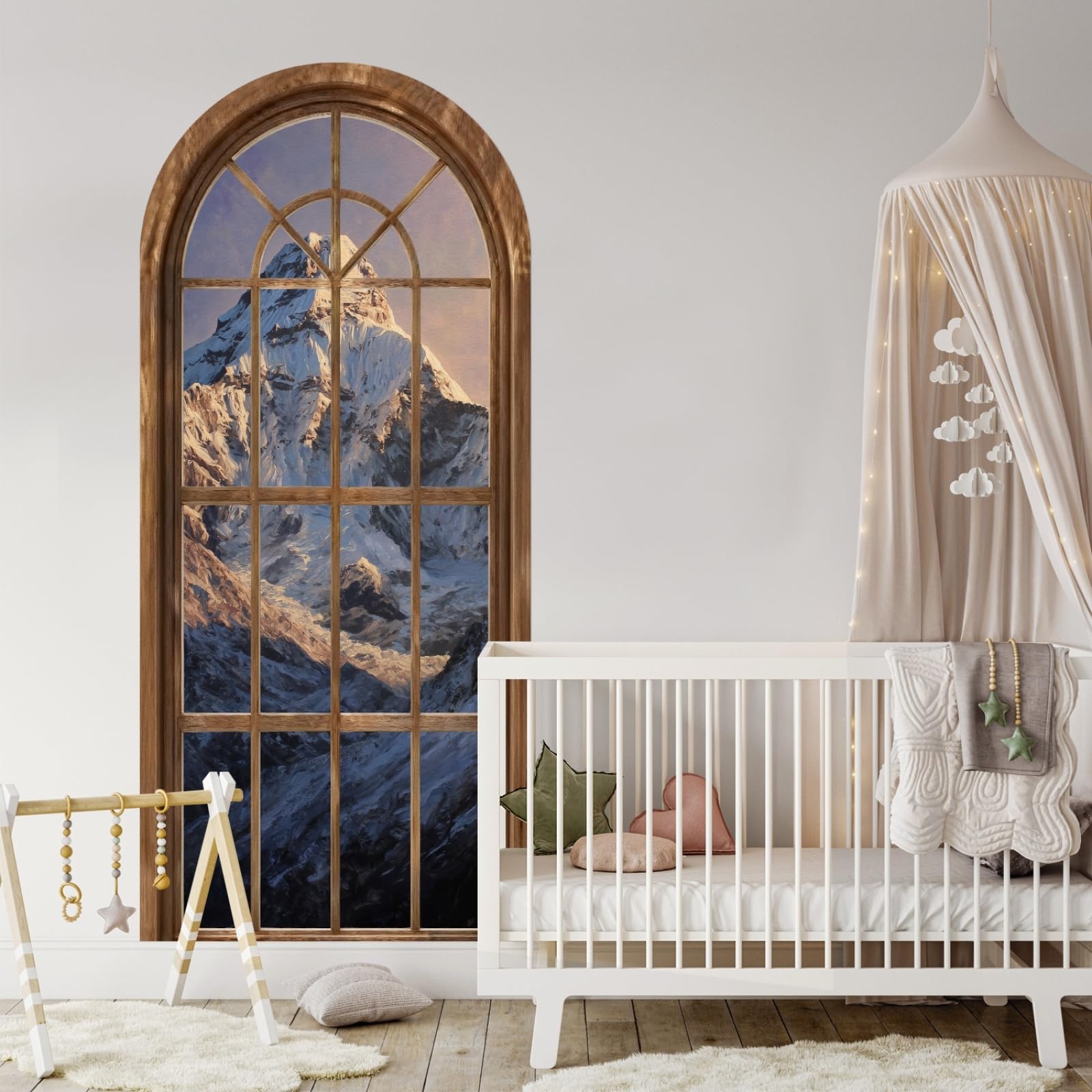 Stickers Muraux Montagne Neige 3D Autocollant Décoration Chambre Enfant DIY