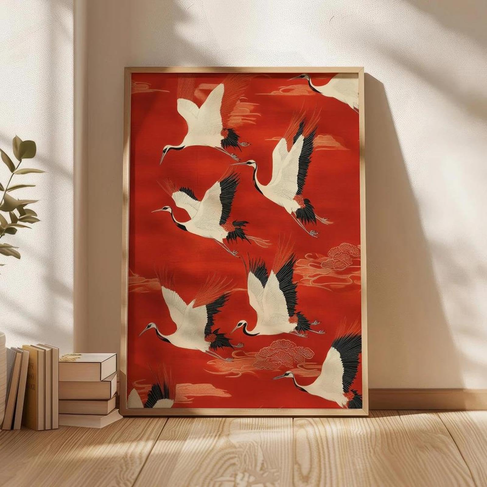 Baibexing Abstract Flying Birds Canvas Painting Posters Prints Wall Art Picture Home Decor A15 21X30Cm Unframed