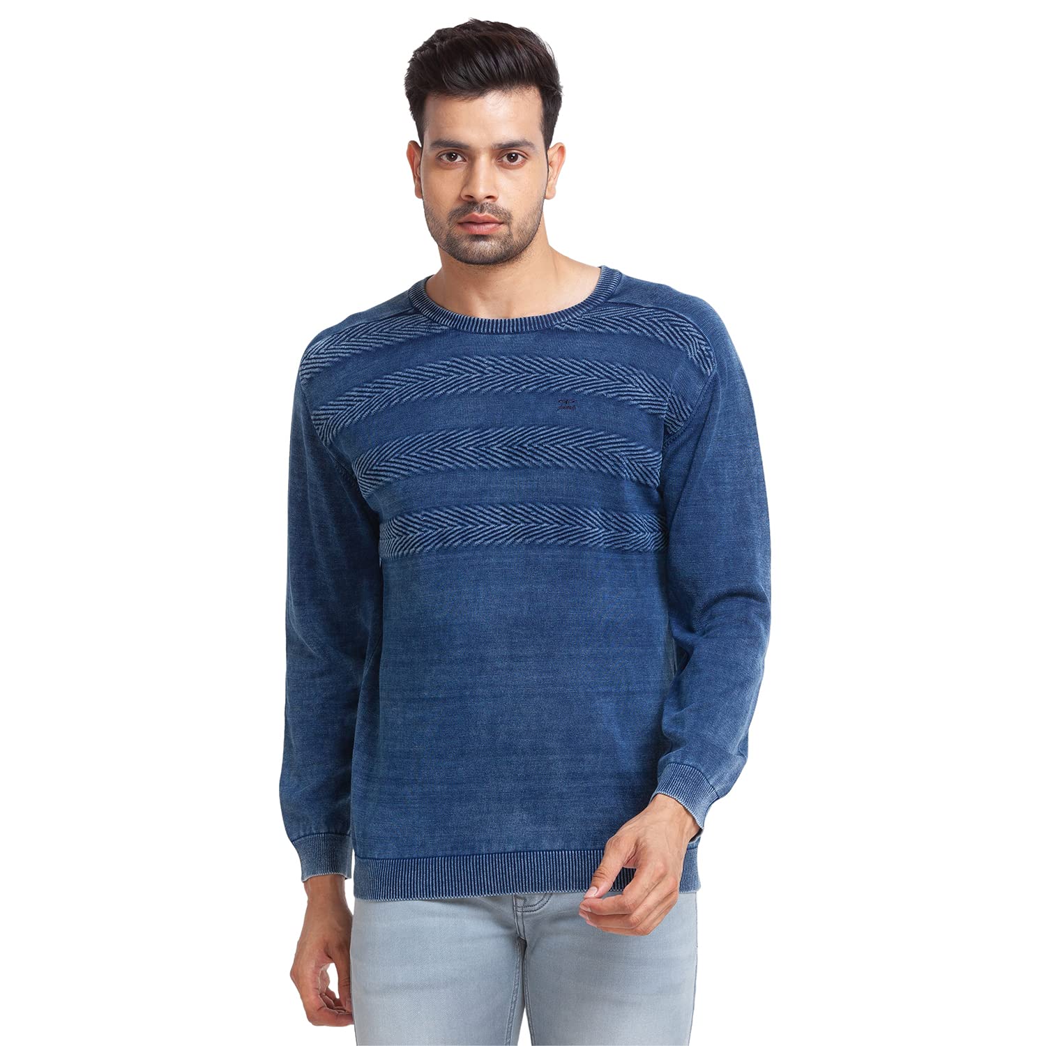 colorplus Tailored Fit Blue Sweater for Men-picture-19