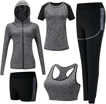Tenue 2 Pièces Pour Femme - Couleur Pure - Pour Le Sport, Le Fitness, La Course à Pied, Le Yoga, La Course à Pied, Noir , S
