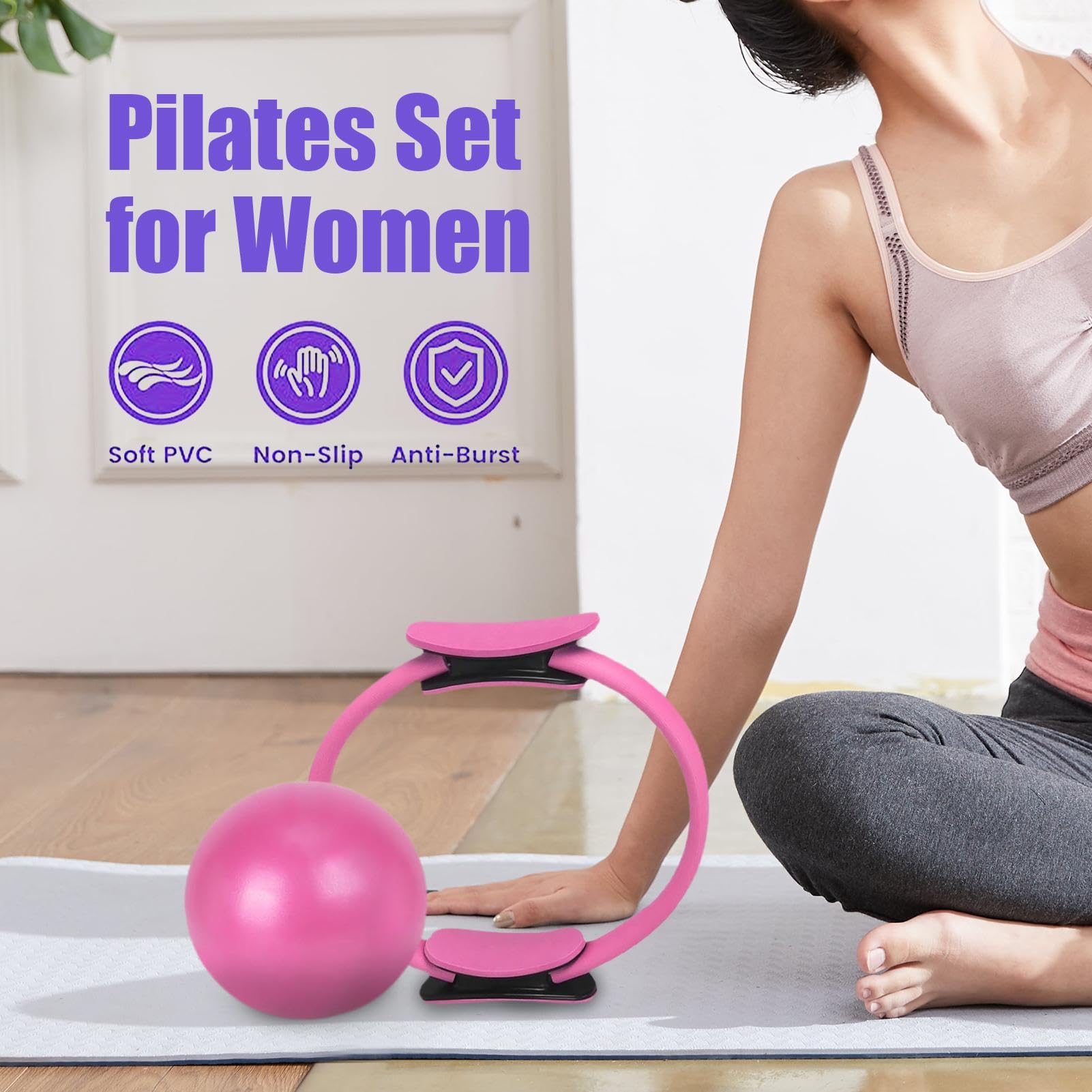 13PCS Set di attrezzature Pilates, kit Pilates, Pilates Ring Circles Attrezzature Pilates per l'allenamento a casa, set di anelli e palline, Anello di pilates tonificanti, per domestiche pilates