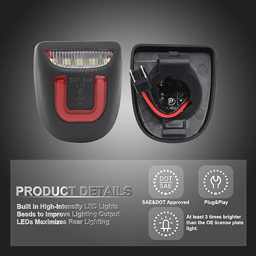 Miniatura 3 de Luz LED de matrícula de repuesto para Sierra 150025003500 1999-2013, 2500HD3500HD 1999-2014, YukonYukon XL 2000-2006, lámpara con número de etiqueta