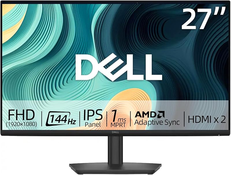 Monitor FHD de 27", frecuencia de actualización de 144 Hz, pantalla LCD IPS, AMD FreeSync, inclinación|altura|soporte ajustable giratorio, 2 x HDMI, tiempo de respuesta de 1 ms, tecnología Eye Comfort, VESA, para oficina en casa y juegos, negro