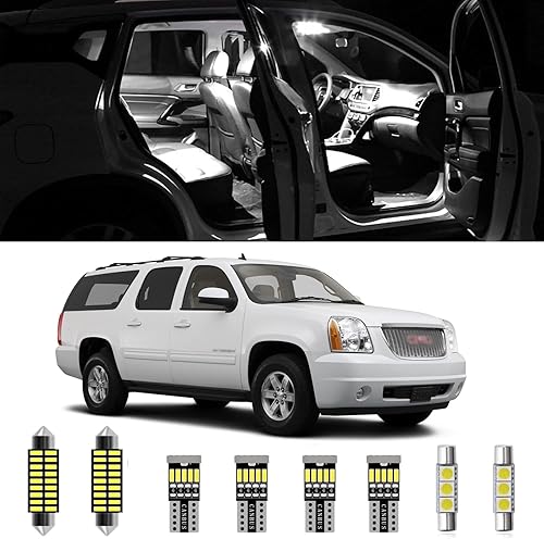 AWALITED Kit de 12 luces LED para interior GMC Sierra, superbrillantes, repuesto para GMC Sierra 2007 2008 2009 2010 2011 2012 2013 GMC Sierra todos