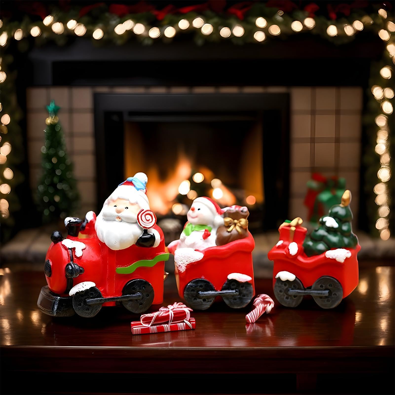 Weihnachtseisenbahn-Set,Weihnachtsspielzeugeisenbahn-Set - Niedliche Weihnachtsdekoration, Weihnachtszug-Sets, kleines Zug-Set - Weihnachtszug-Figur, Lernspielzeug, tragbares
