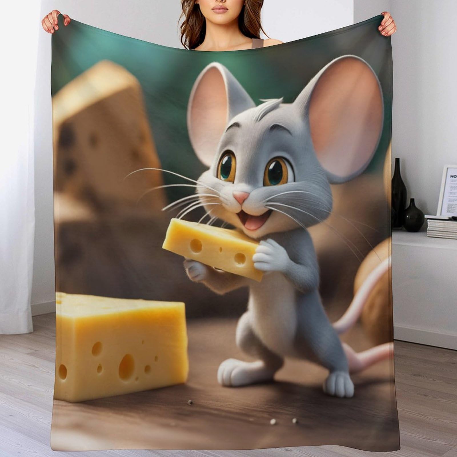 Couverture polaire flannel souris thermique et douce améliore le sommeil au lit