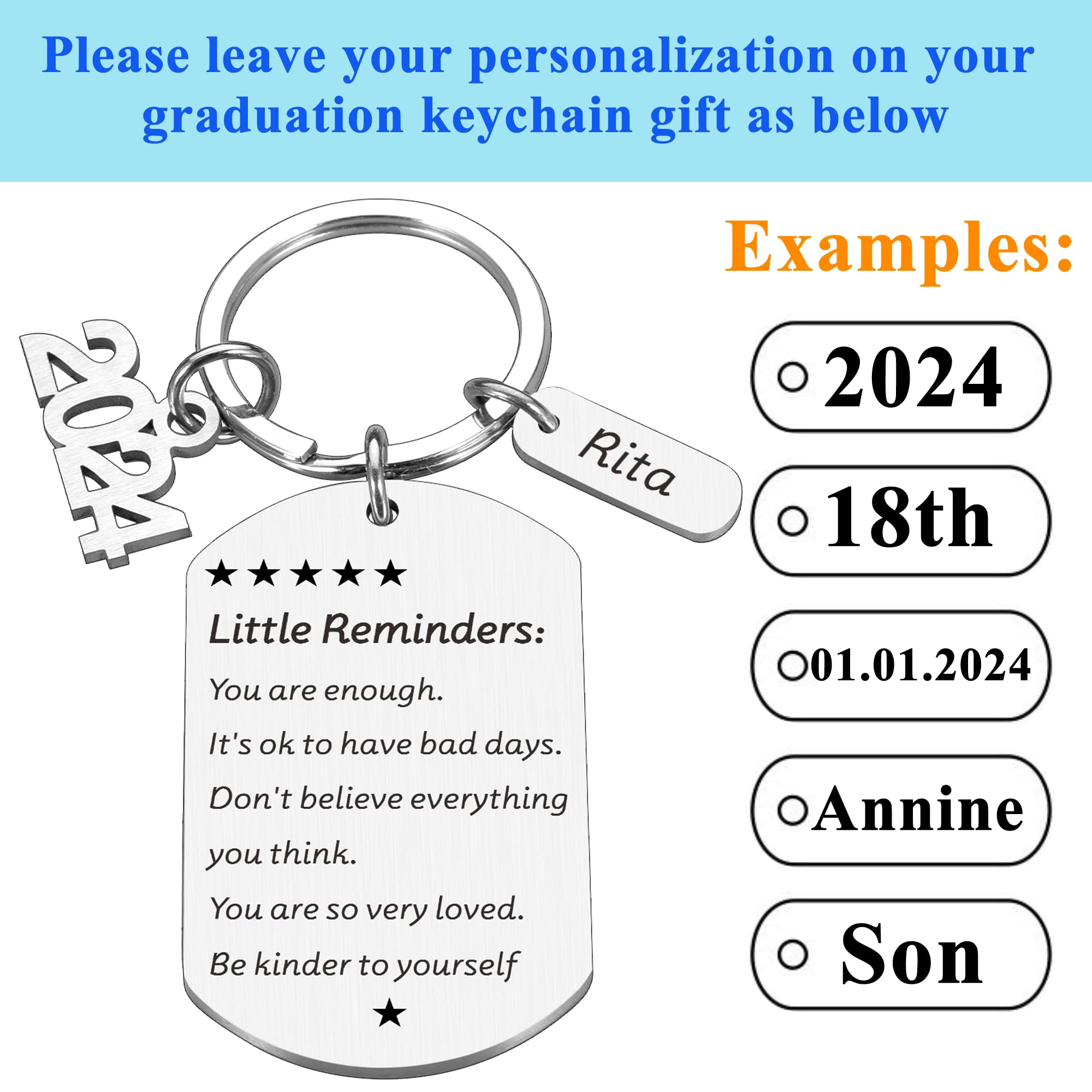 Graduation Gifts for Him Her Class of 2024 Little Reminders Gift Masters Nurses Students College High School Graduation Gifts for Boys Girls Custom Affirmation Inspirational Gifts from Dad Mom