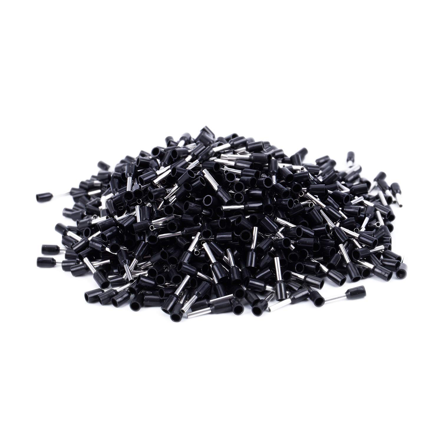 Turodeuo Silver Black 1000X Crimp Terminal Pre Insulated Ferrule E1008 18Awg 1.0Mm2